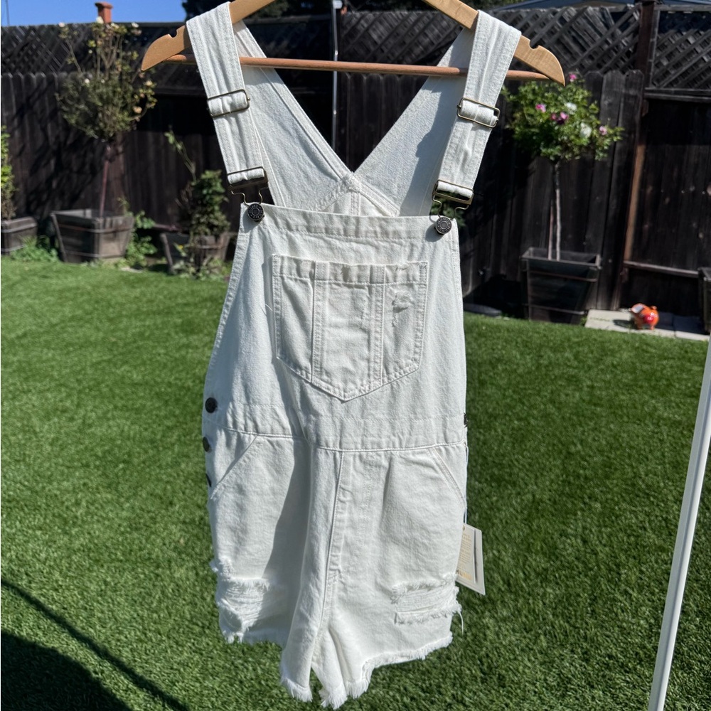 NWT Show Me Your Mumu Georgia Short Overalls in Seasalt size XS